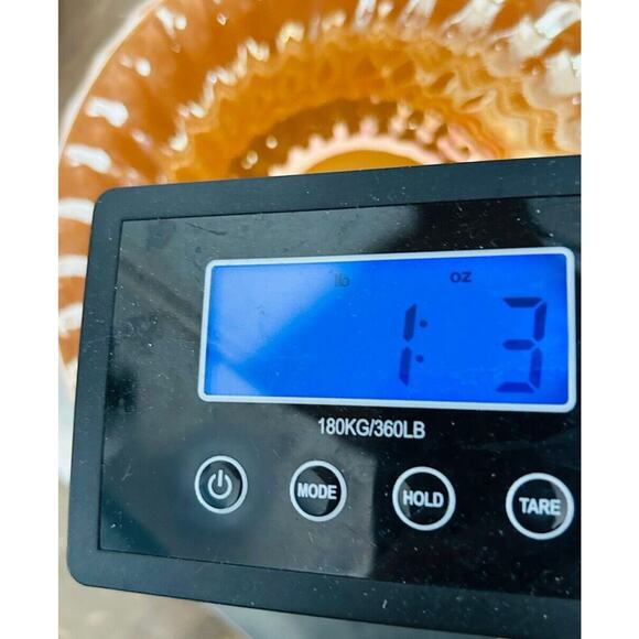 Vintage Anchor Hocking Fire King Peach Lustre Swirl 8 3/8" Round Vegetable Bowl - Picture 9 of 11